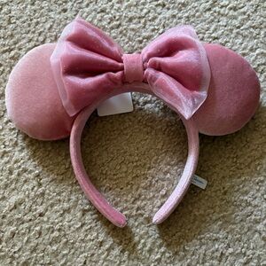 Tokyo Disneyland Minnie Mouse Pink Glitter lace ear headband